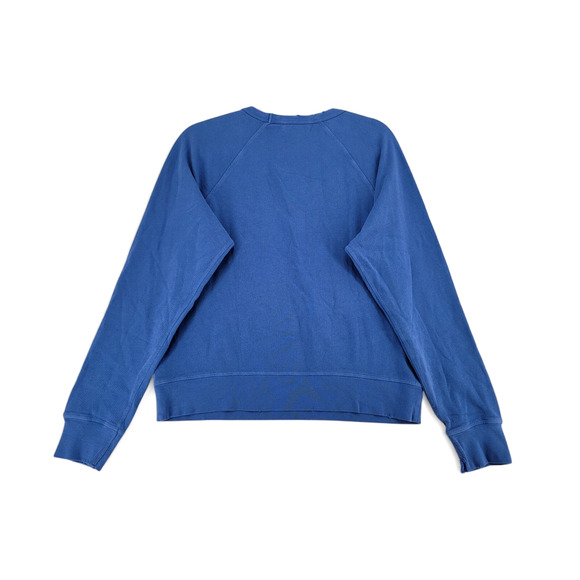 American Eagle AE77 Distressed Blue Crewneck Sweatshirt Unisex L Made in USA - Picture 2 of 5